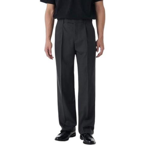 ムシンサスタンダード ウールブレンド ワイド ヒドゥンバンディング スラックス MMAPLAZ03