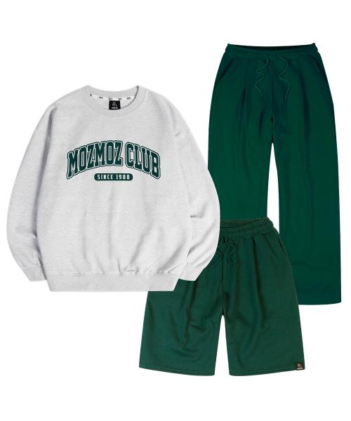 [Mozmoz] [SET] ボトムス選択 アーチロゴ スウェット トレーニングセット バックメランジ mozs029bm