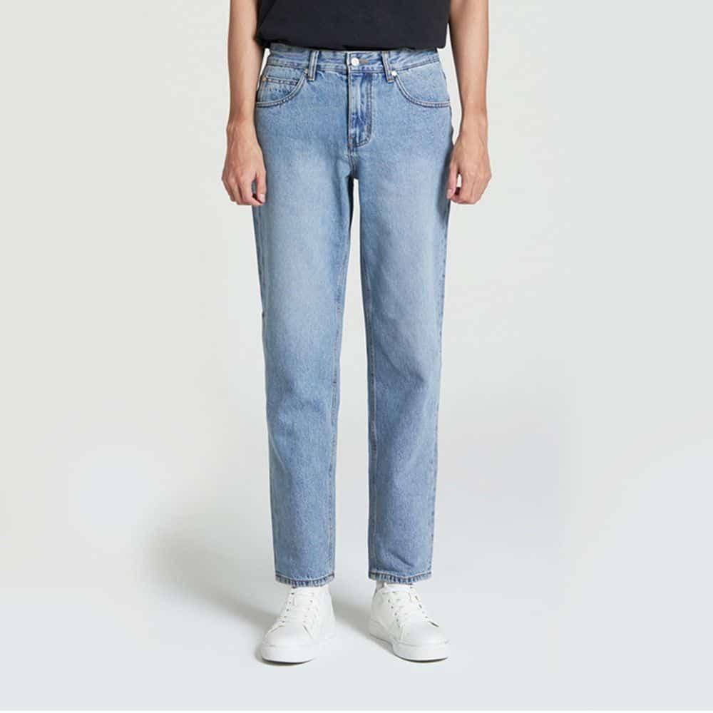 フィット メンズ Musinsa デニム メンズ テーパード ライトブルーデニムパンツ ジーンズ