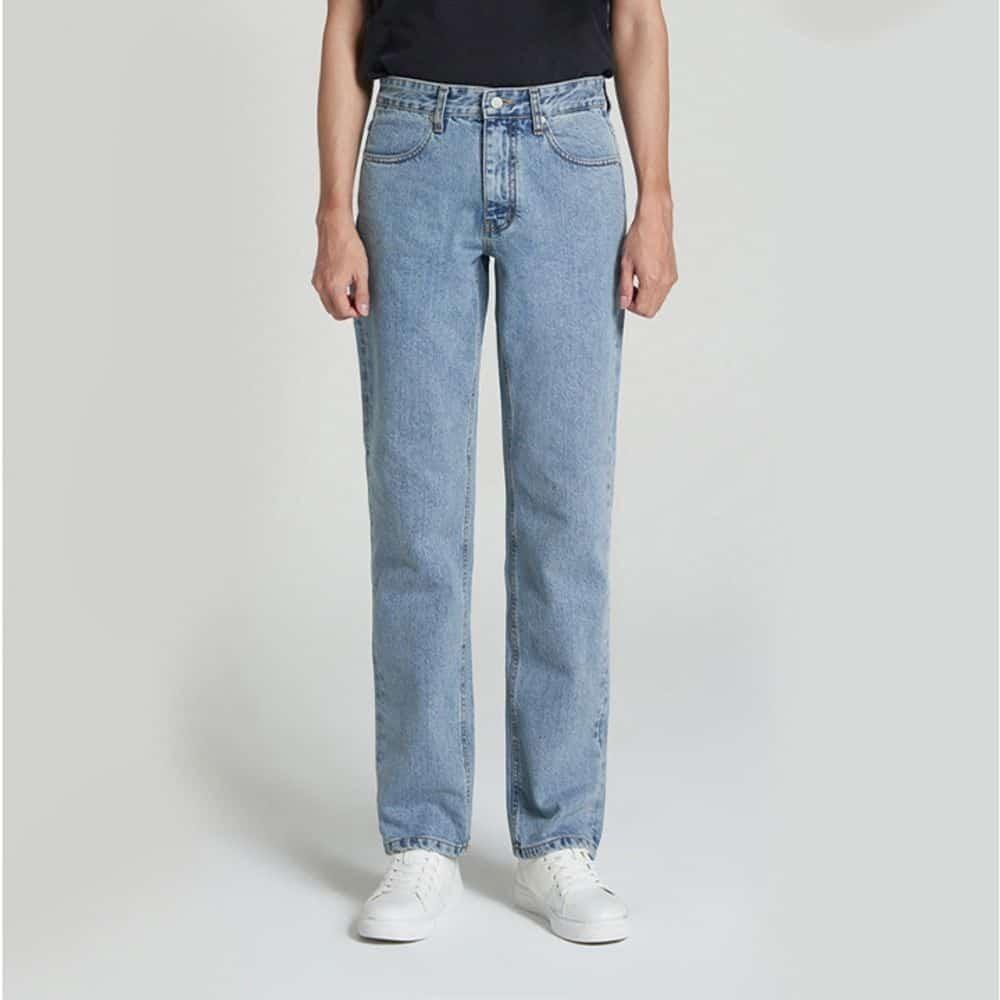 Musinsa メンズ ストレート メンズ ライトブルーデニムパンツ ジーンズ デニム