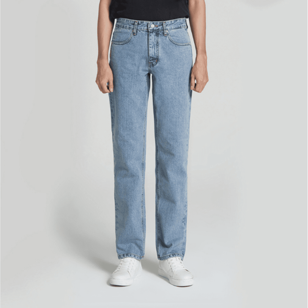 SMOOKMOOD（スモークムード）プレミアム ストレートフィット ライトブルー カジュアルジーンズ Musinsaジーンズ 国内製造