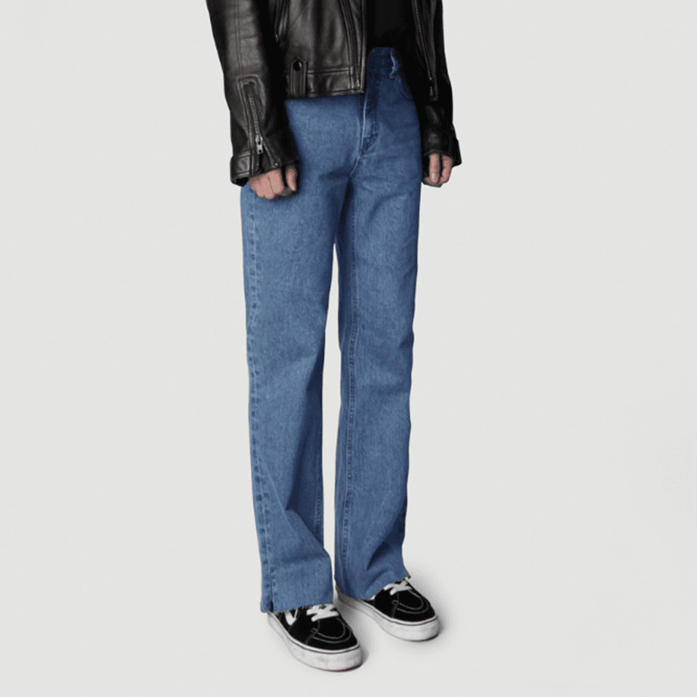 SMOOKMOOD（スモークムード）プレミアム ワイドフィット ミディアムブルー デザイナージーンズ Musinsaジーンズ 国内製造