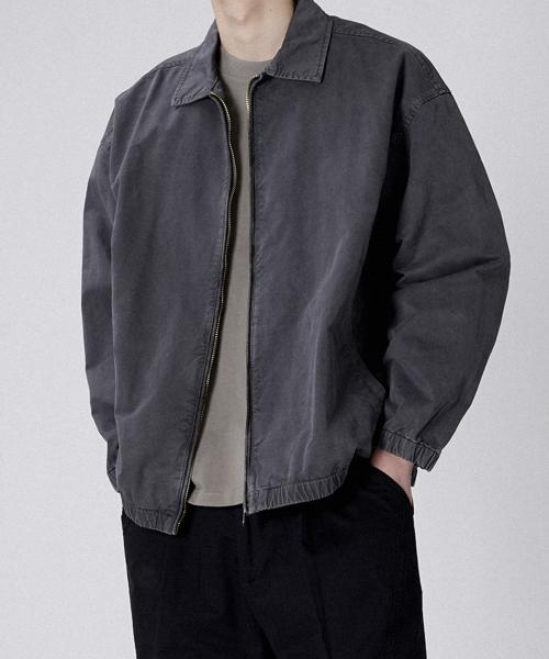 [언더오프] ウォッシュドコットン ブルゾン ジャンパー ジャケット ダークグレー UR13-DARKGRAY