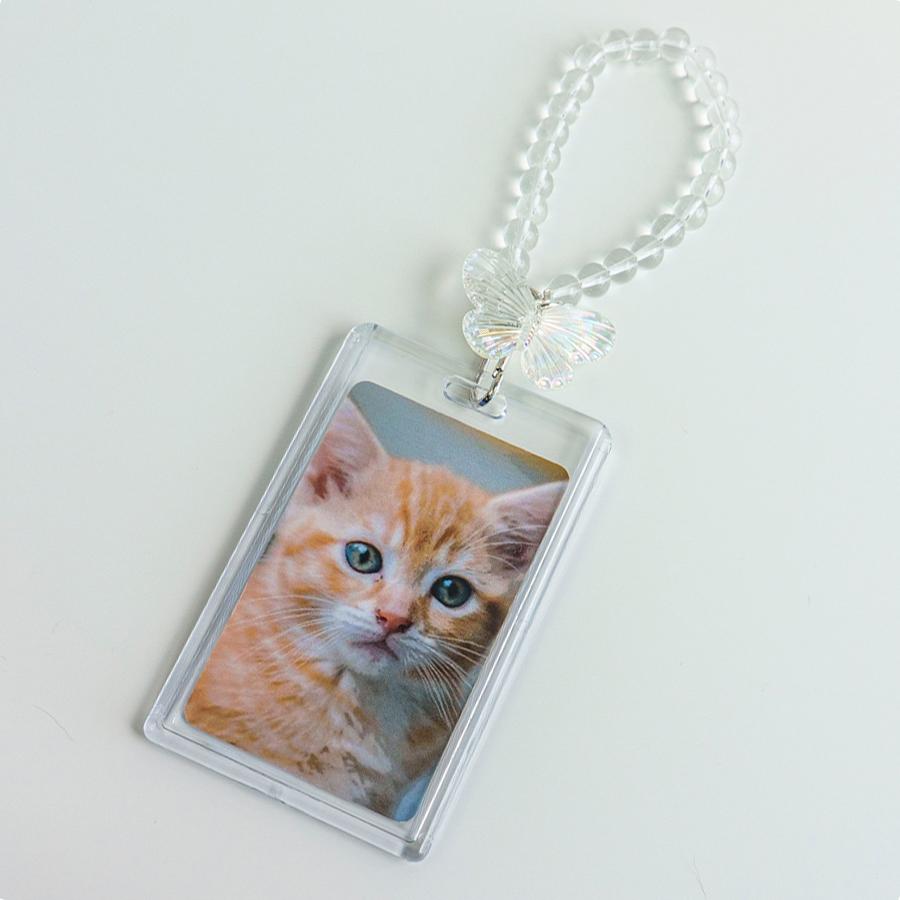 アクリル ポカホルダー 透明フォトカードホルダー トップローダー 写真ケース ナビ キーリング