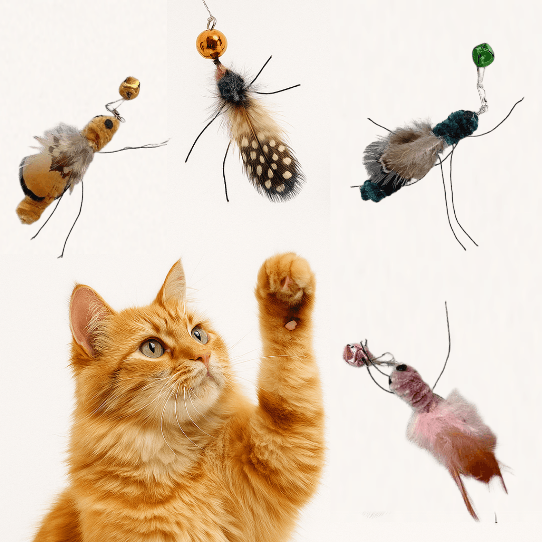 PETTIMES 猫おもちゃ ミニ 猫釣り竿 バグ リフィル