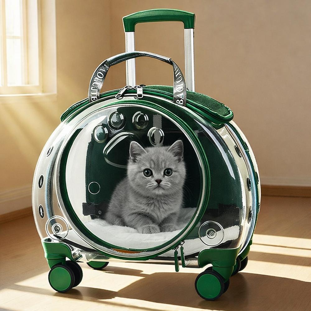 猫 透明キャリー ケージ 飛行機搭乗 外出用 宇宙船感 ペットキャリー