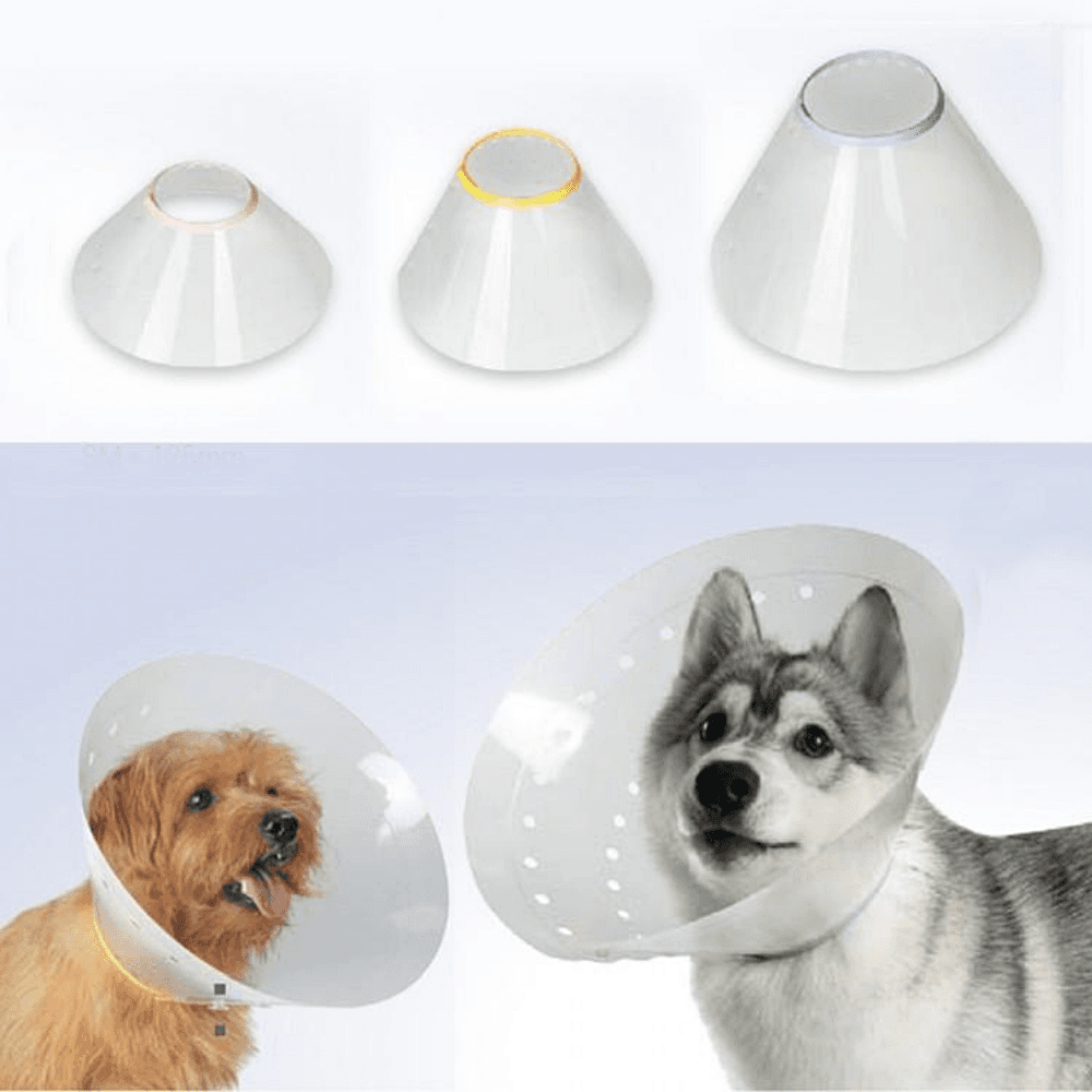 LOVPET 動物病院専用 犬 猫 避妊・去勢手術用 ネックカラー プラスチックネックカラー 長さ調節可能