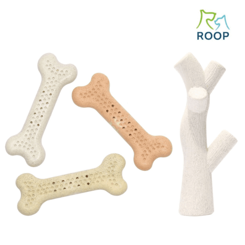 犬用ウッドスティック 噛むチュー代用 ROOP とうもろこしコーンスティック、歯固めおもちゃ Corn Bone