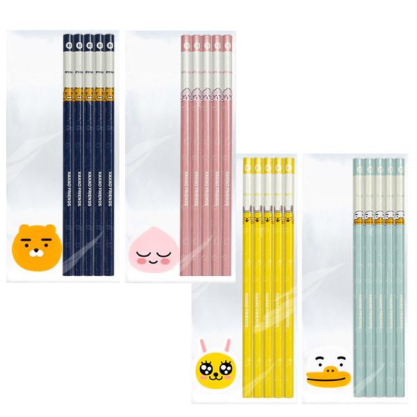 KAKAO FRIENDS KAKAO FRIENDS キャラクター文房具 鉛筆 消しゴムセット 5P 鉛筆+消しゴム