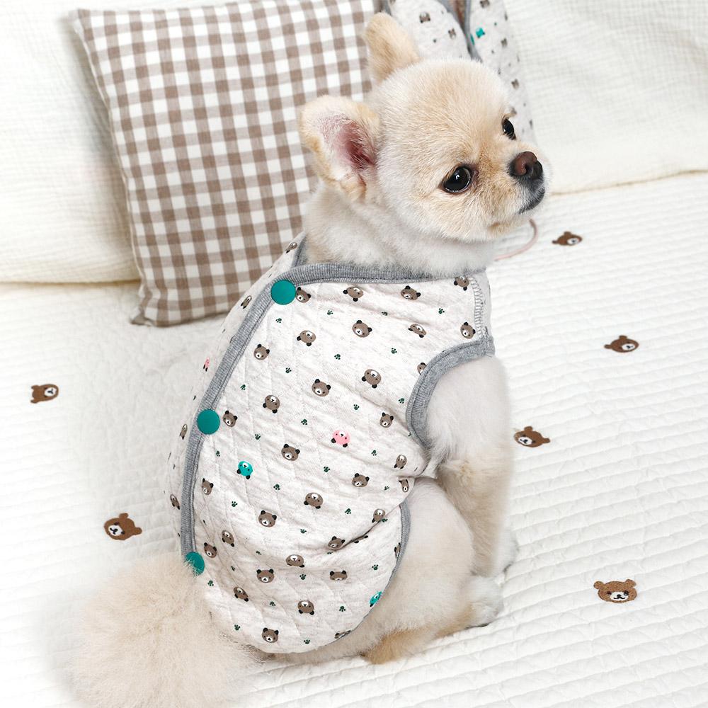 犬服 キルティングベスト オーガニック室内着 肌着 パジャマ 中型犬 大型犬 ペット用品 ピングベア