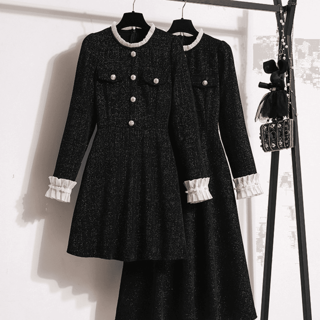 ビッグサイズ ツイードワンピース 77 88 99 ハレムルック 春 スーツ