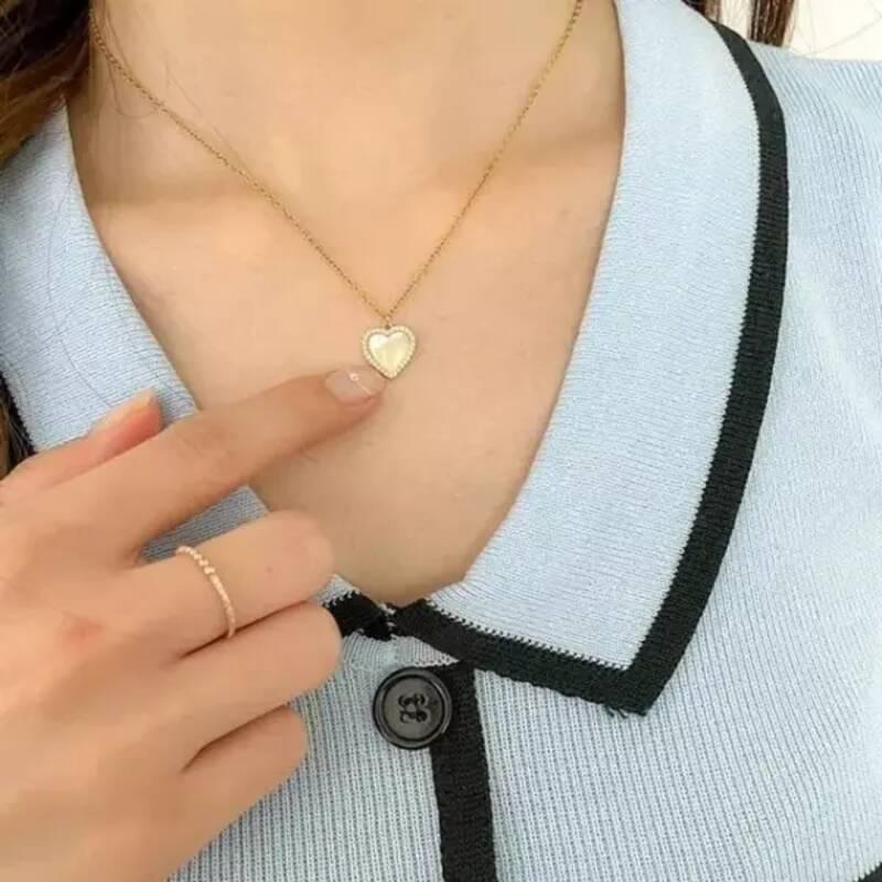 Joeun House ハートデザイン シンプル アクセサリー ネックレス レディース ファッション デイリールック WFKBOMD 808095