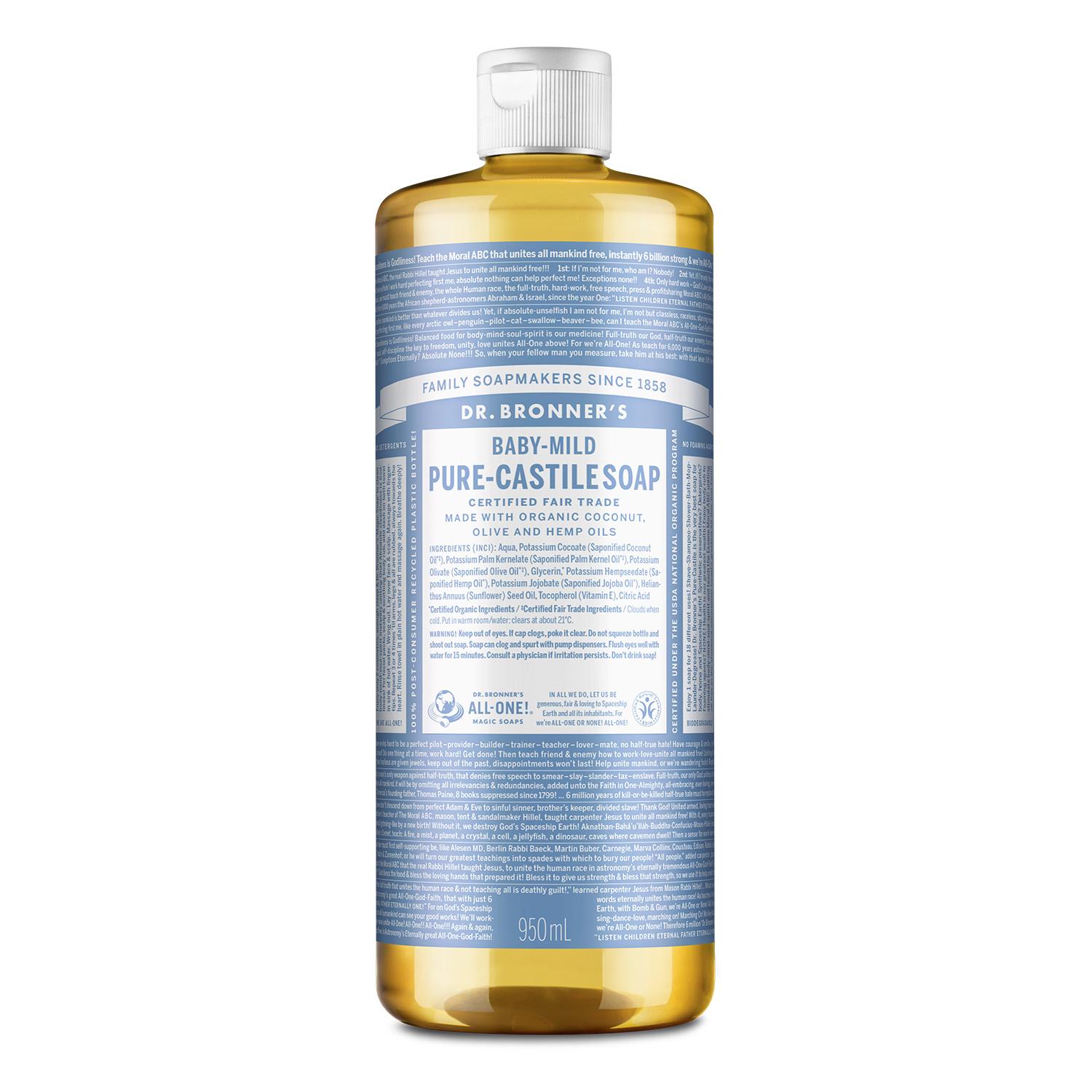 Dr. Bronner's ベビーマイルド ピュアキャスティルソープ 無香料 950ml 2個