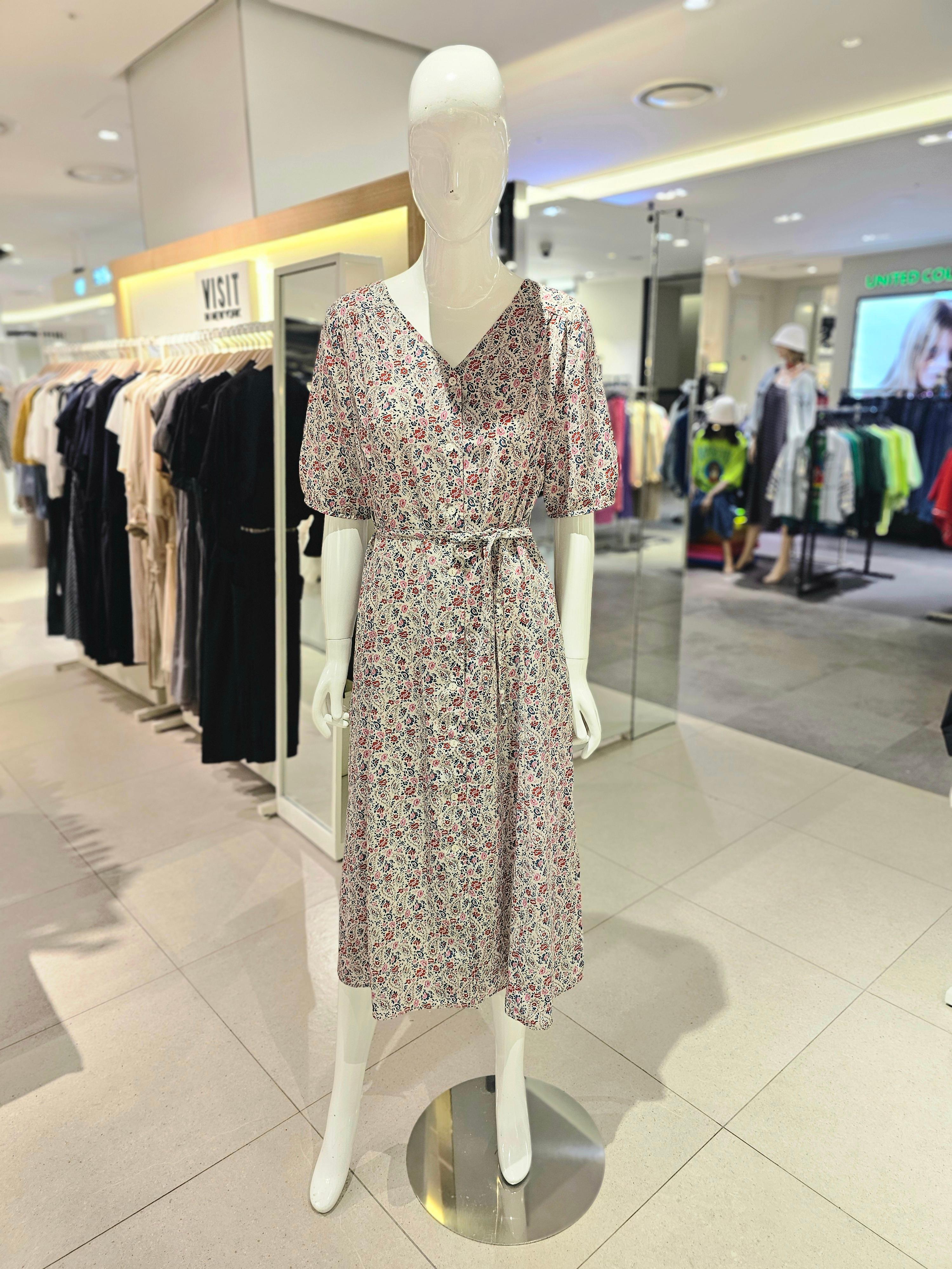 VISIT IN NEW YORK Vネック ローブ ロング ワンピース VB7OP60