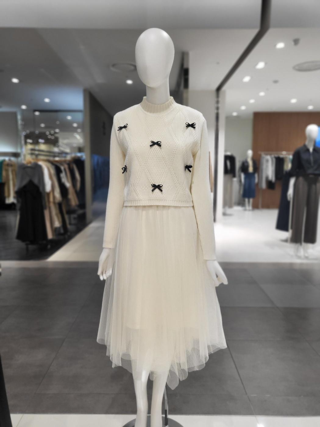 OLIVE des OLIVE レディース リボン ベスト シャーリング ワンピース コーディネートセット YK4WO600