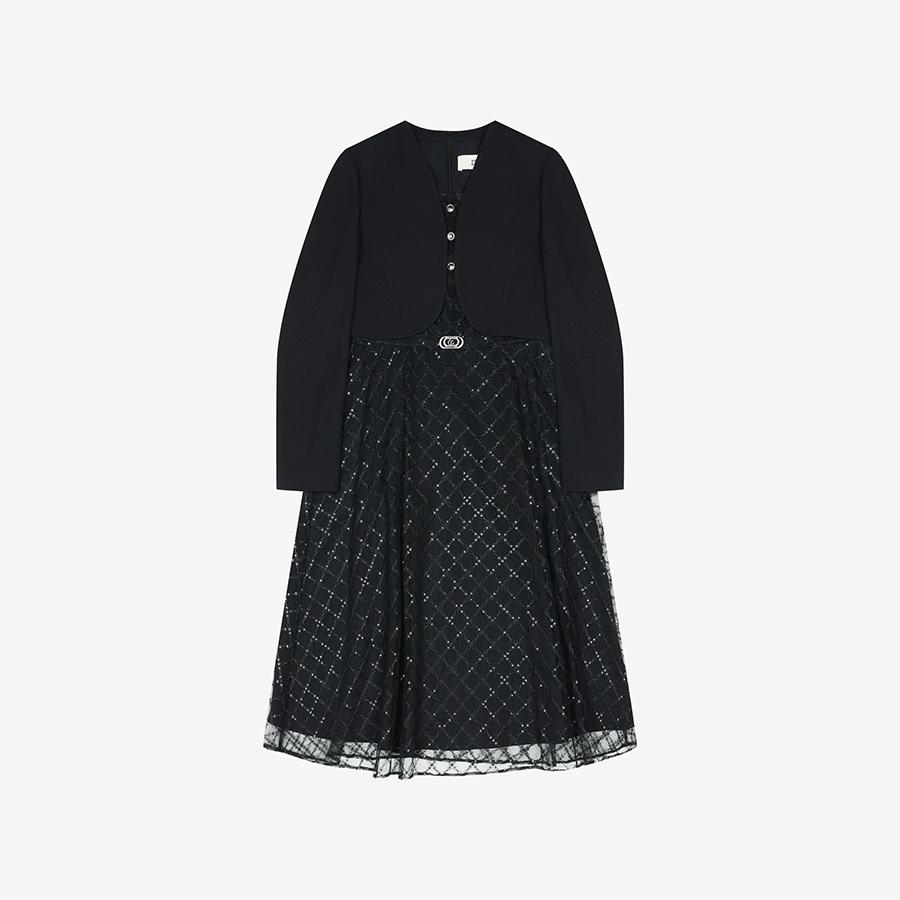 BESTI BELLI レース スパンコール ポイント ジャケット ワンピース BMOAB2501