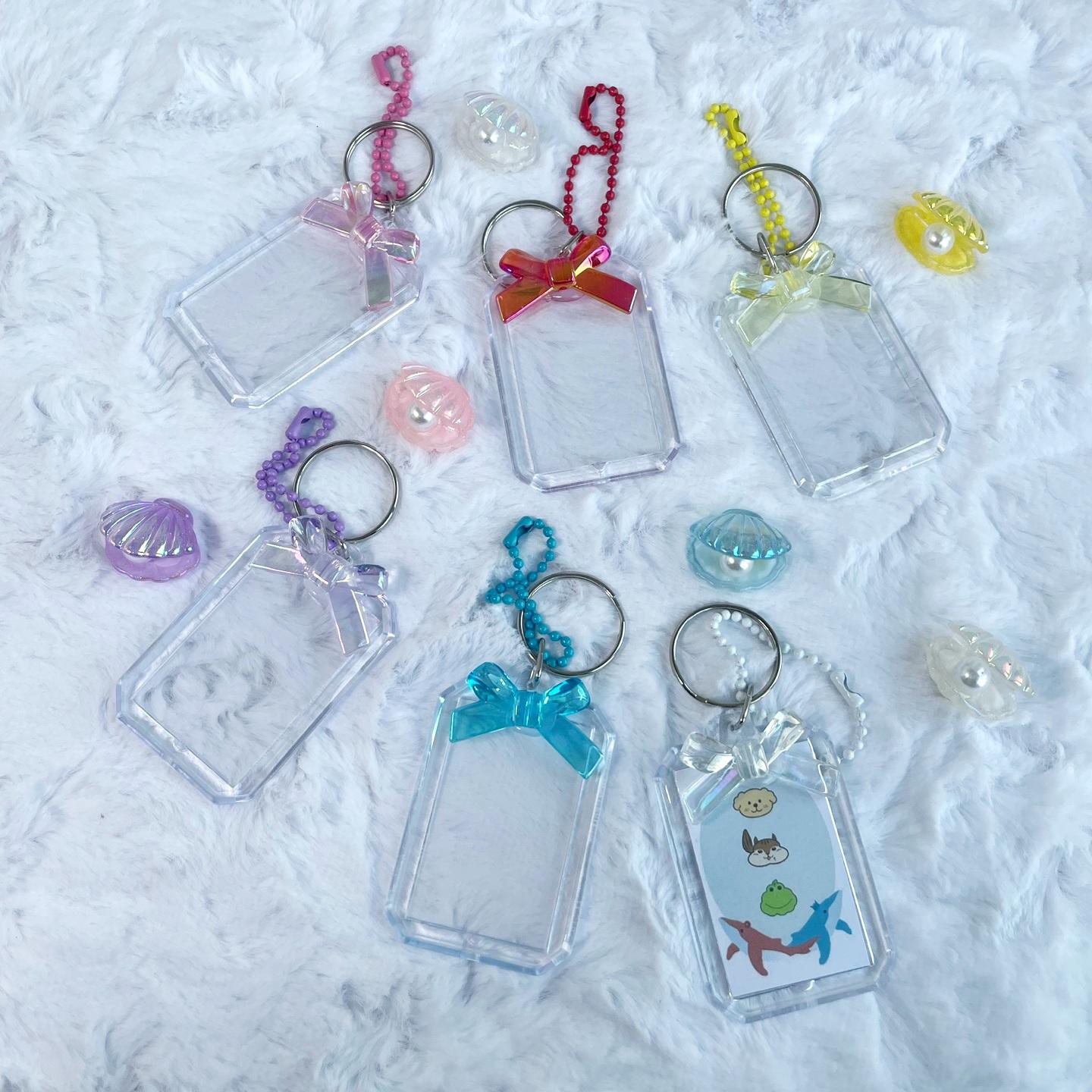 다니샵 아크릴 리본 증사키링 홀더 포토카드 증명사진 보관용 열쇠고리