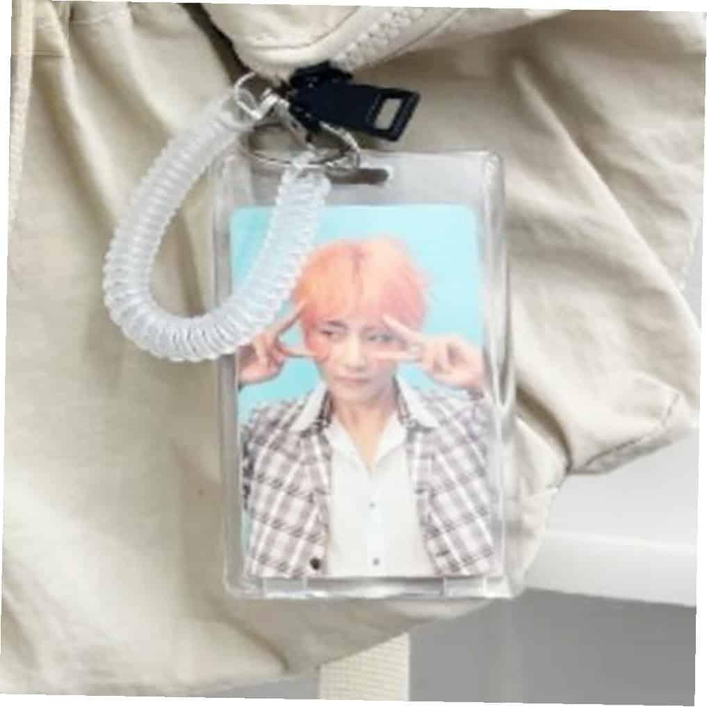 포토카드 홀더 키링 스프링줄 교통카드케이스 키링