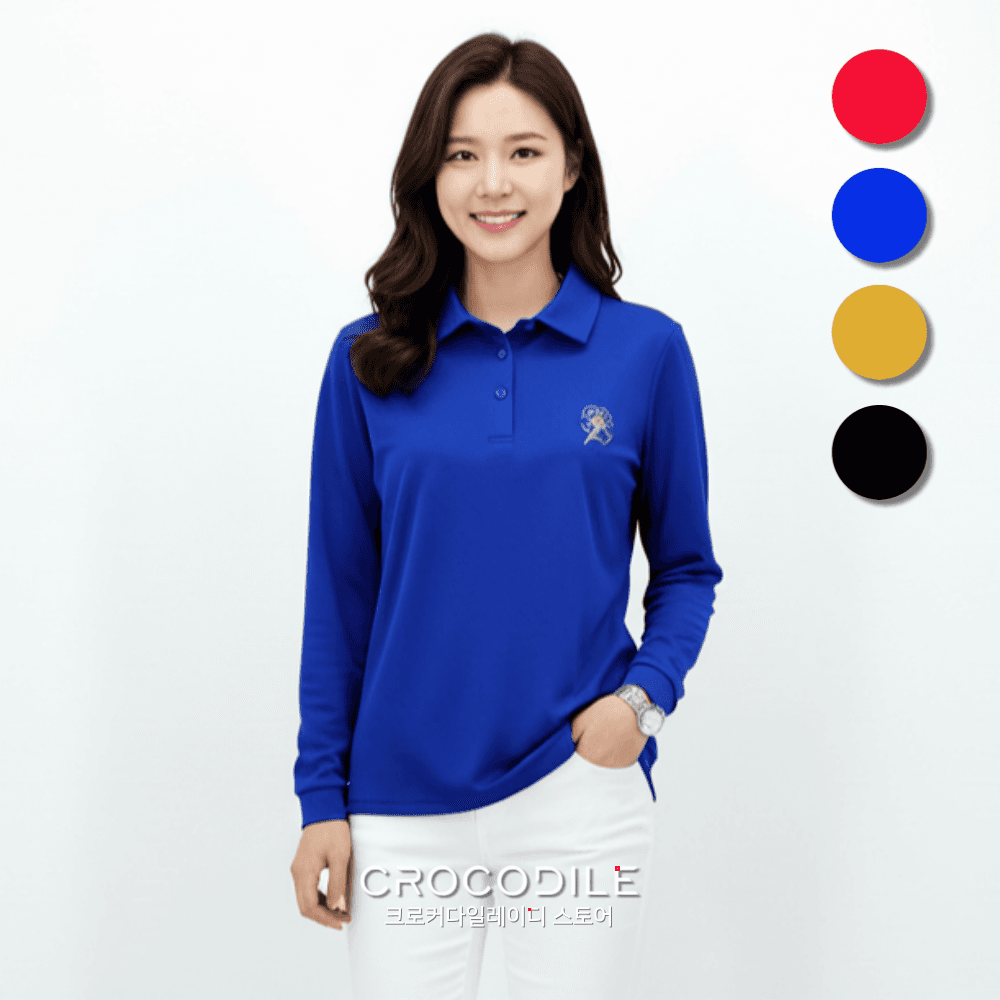 CROCODILE LADIES 25年 長袖 カラ Tシャツ 団体服 作業服 吸湿速乾 ビッグサイズ