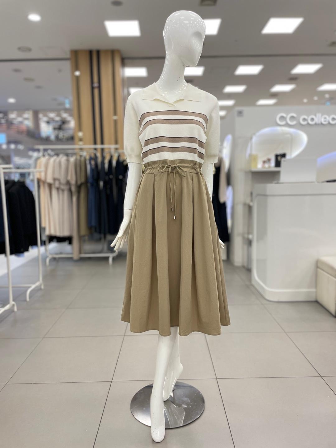 CC COLLECT ストライプ柄 ストリング ワンピース E252KSE141