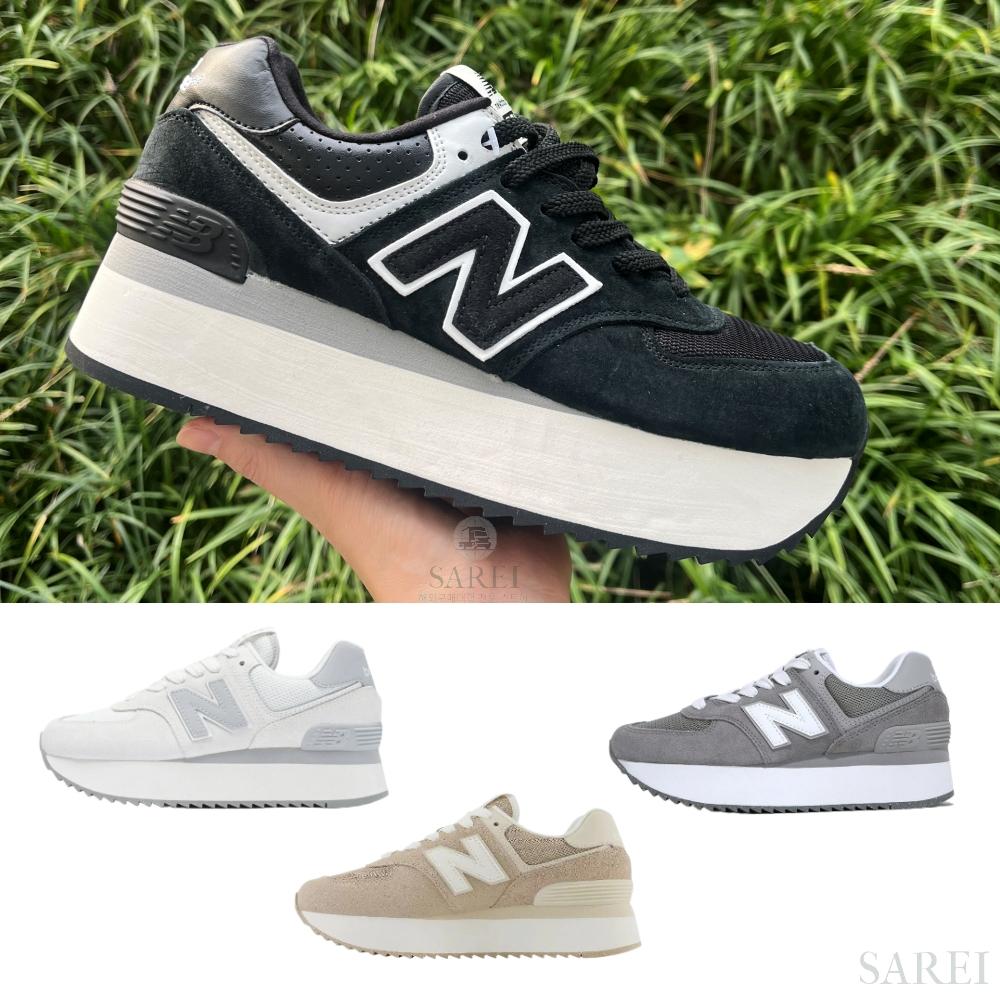 New Balance 574 Platform Women's Sneakers WL574Z Plus Black Gray White