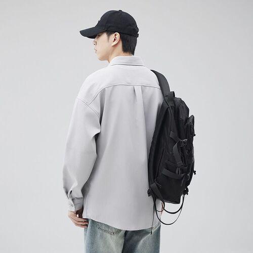 Men's Casual Date Look Solid Shirt Spring Autumn Cardigan Trend Popular 3