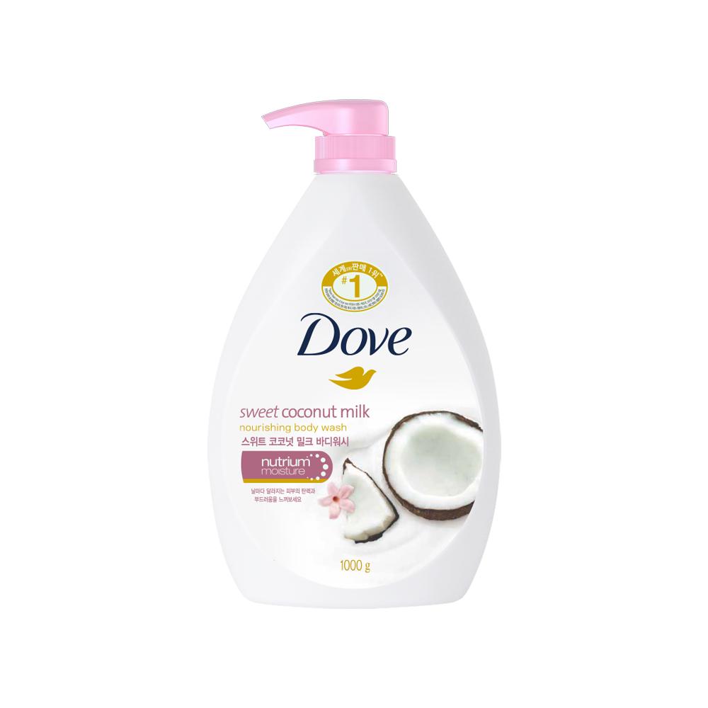 Dove スイート ココナッツミルク ボディウォッシュ ココナッツの香り, 1L, 2個