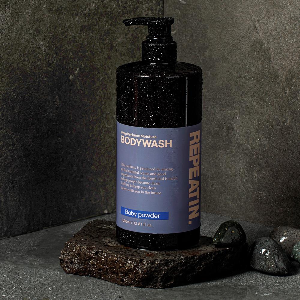 リピートイン 香りの良い 弱酸性 ボディウォッシュ 1000mL 大容量 パフューム オールインワン ボディウォッシュ ベビーパウダー 1個