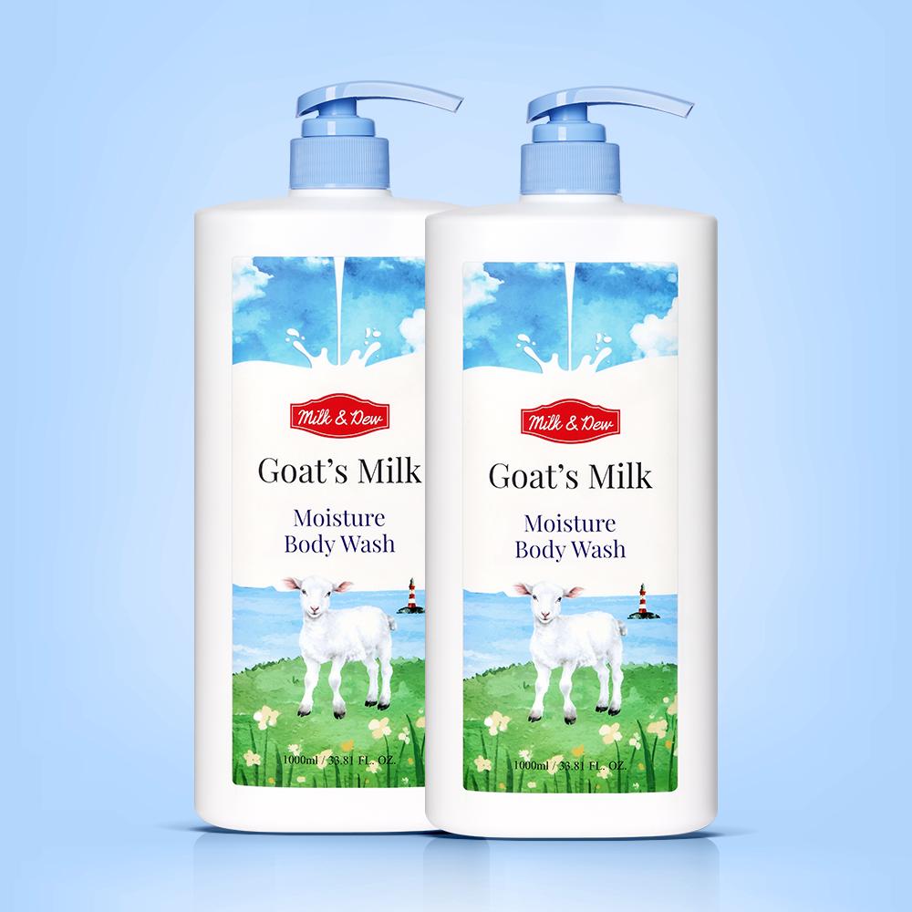 ミルクアンドデュー 香りの良い ヤギミルク 大容量 背中ニキビ オールインワン ボディウォッシュ クレンザー 1000ml, 2個