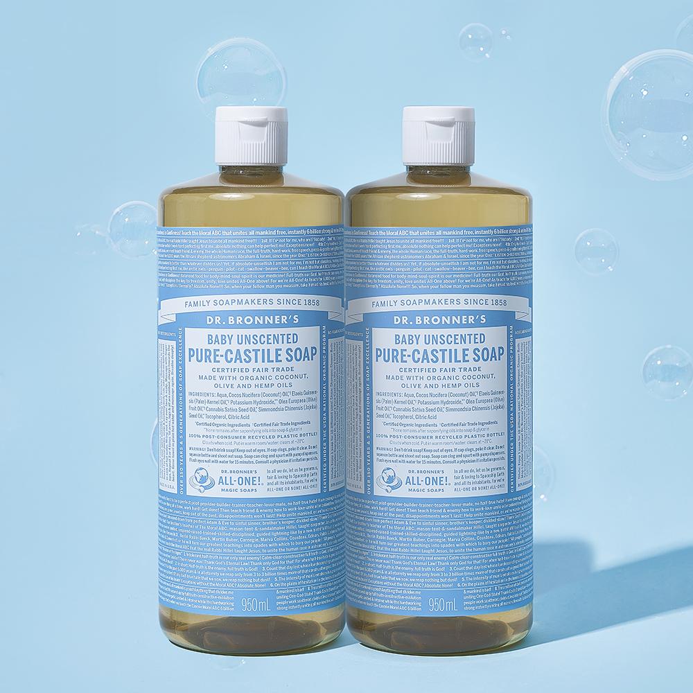 ドクターブロナー ベビーマイルド ピュアキャスティルソープ 大容量 オールインワン ボディウォッシュ 950mlx2個