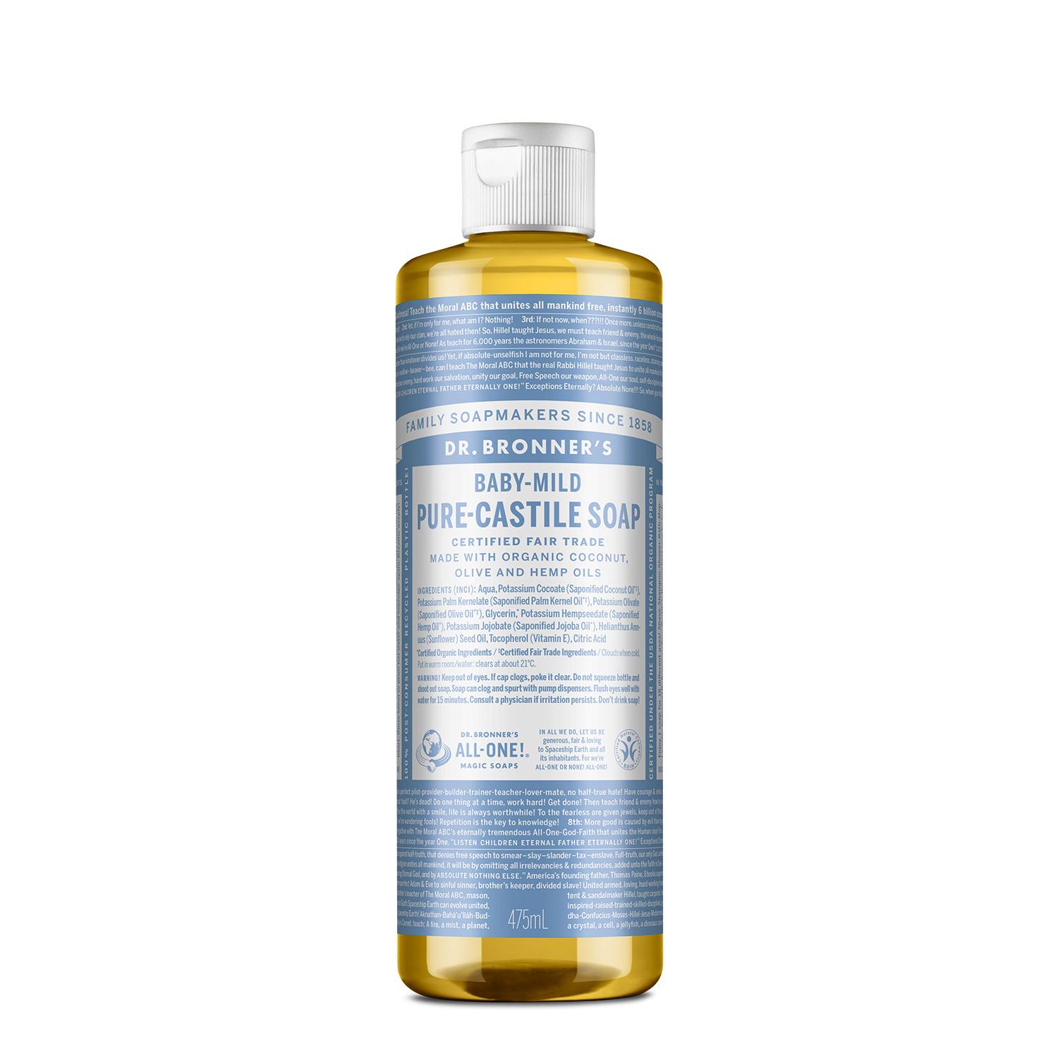 Dr.Bronner's ベビーマイルド ピュア キャスティールソープ 大容量 オールインワン ボディウォッシュ 475ml