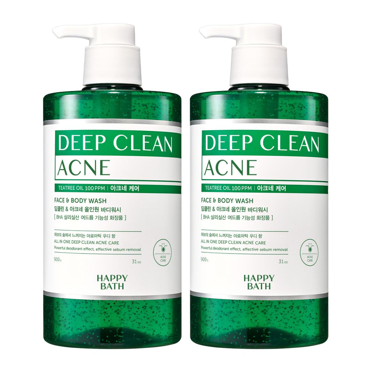 HAPPY BATH ディープクリーン オールインワン 背中ニキビ ボディウォッシュ 900g 2個