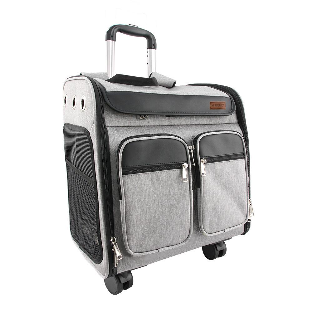 DOGGY’S SUPERPET (ドギーズスーパーペット) 犬用 4輪バックパックキャリー グレー L(大型)