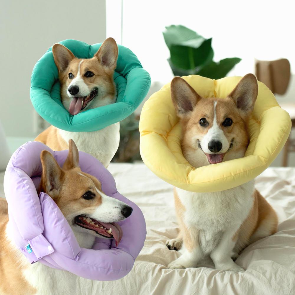 犬 大型犬用ネックカラー 中型犬用首保護具 猫用去勢用布製フラグネックカラーXL