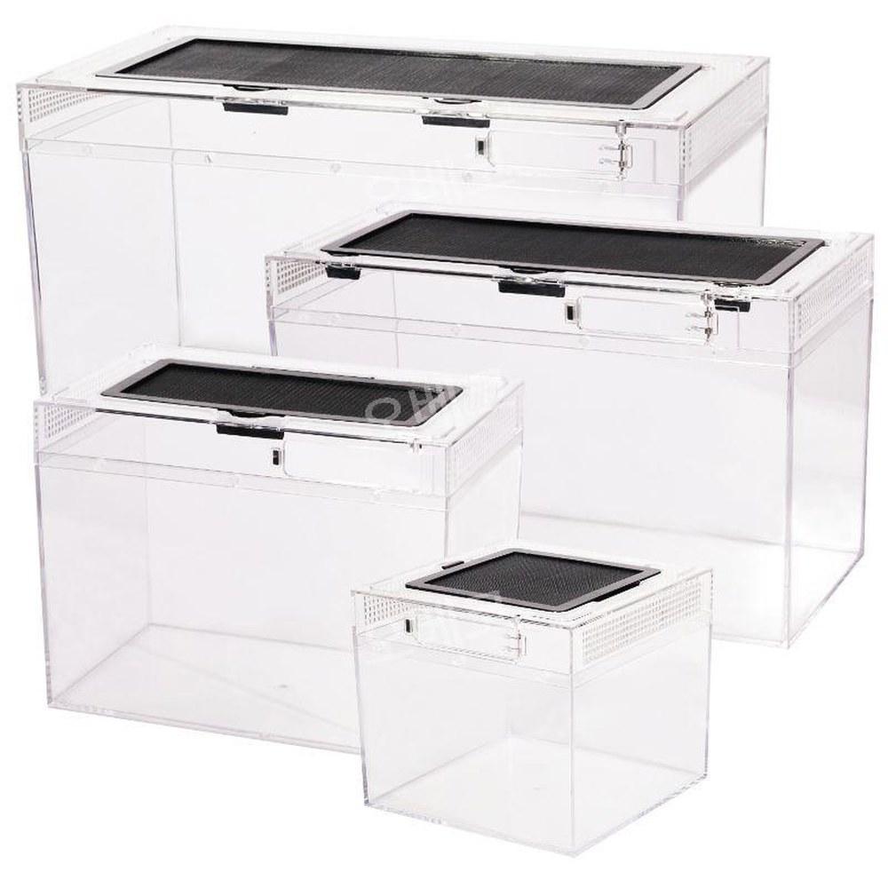 防弾飼育ケージ アクリルケージ 爬虫類 トカゲ オーク背景パネル 大型