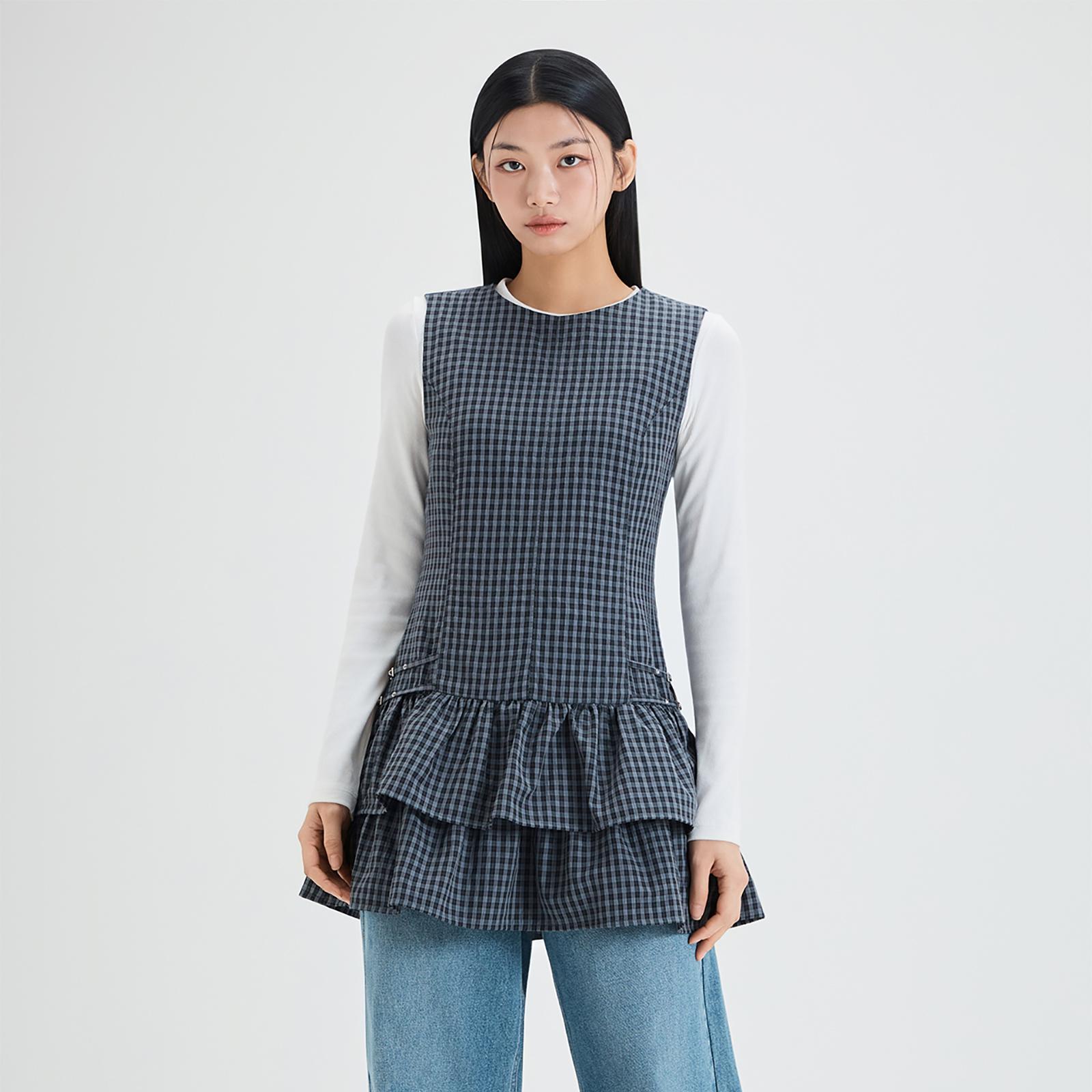 MICHAA フリル レイヤード ワンピース MIWOWG309C