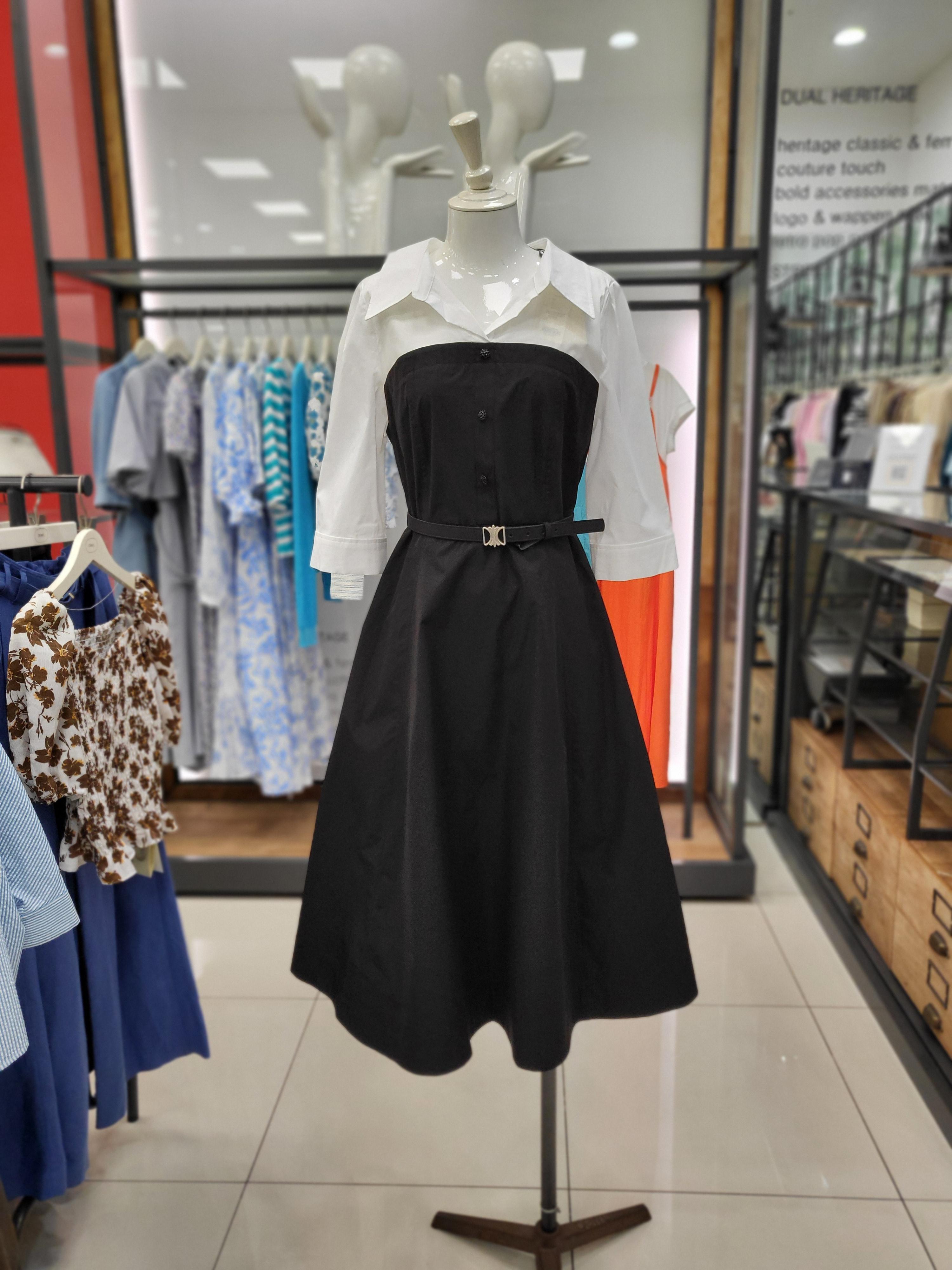 DEWL シャツレイヤード ワンピース L252PSE054