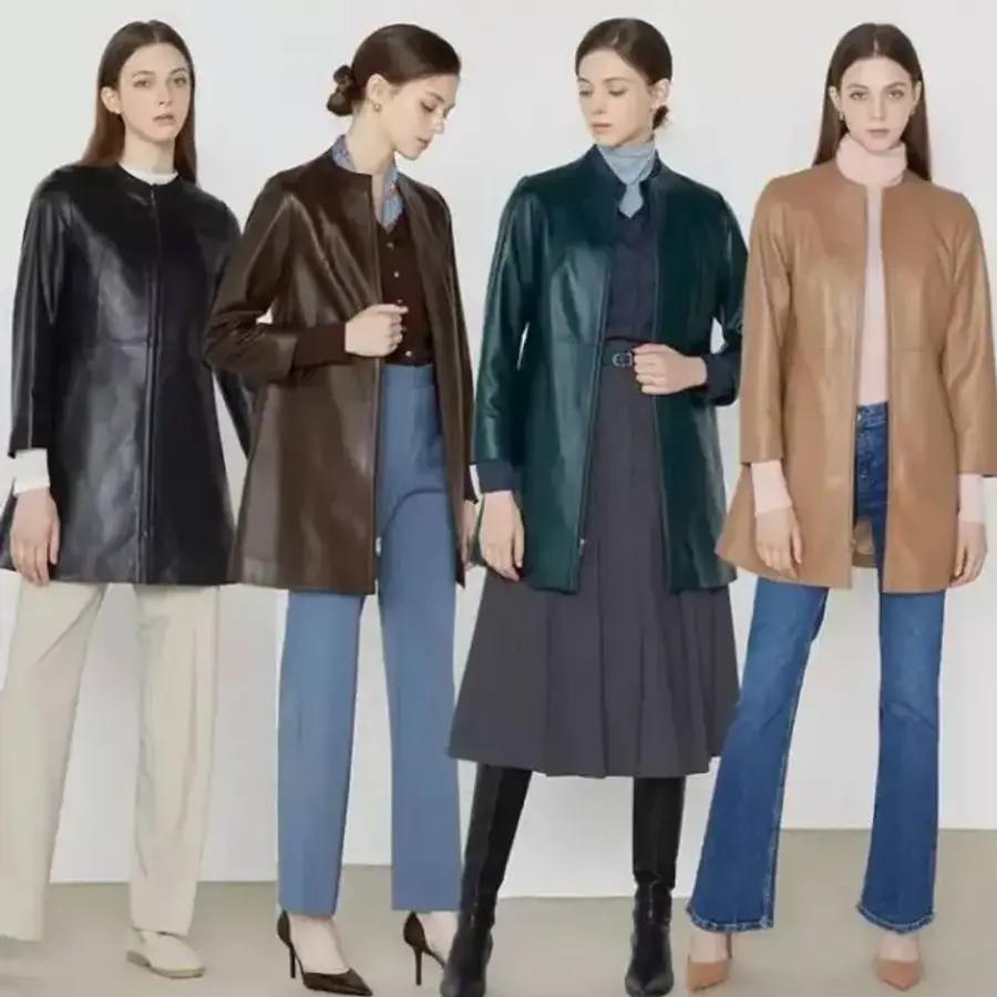 HAZZYS レディース ラムスキン ハイネック コート 637963