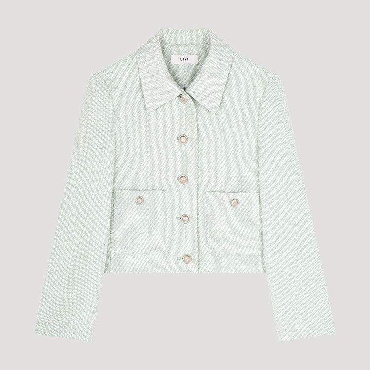 LISTER ツイード クロップドジャケット TWWJKP50040DGDH2634998