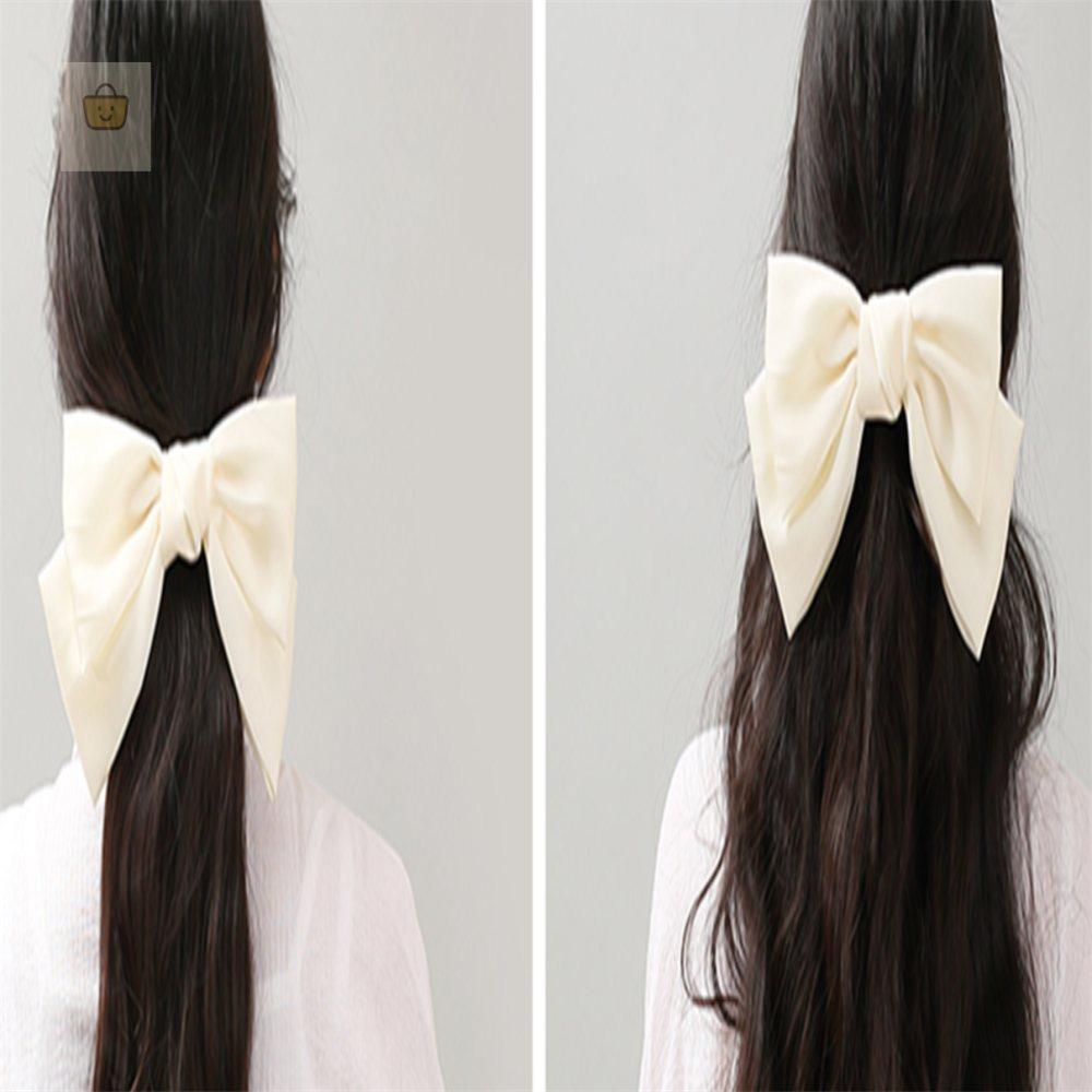 ダダム商事 シルク アイボリー ビッグリボン オート ヘアピン 洗練されたスタイル レディースアクセサリー アップヘア