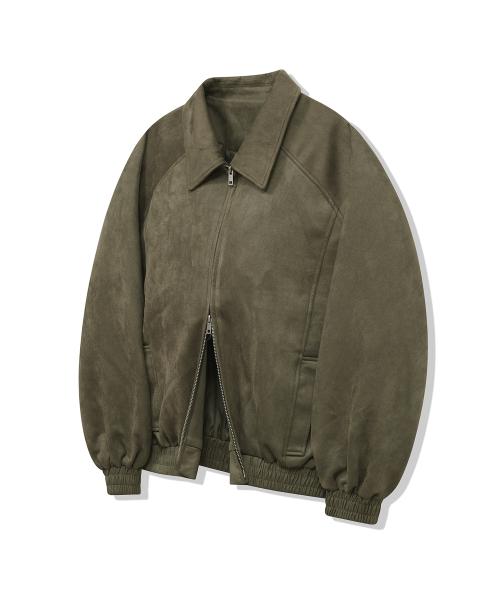 [STANDARD ERR] 87-STAN057 ラグランスリーブ スエード ブルゾン ジャケット カーキ 87-STAN057