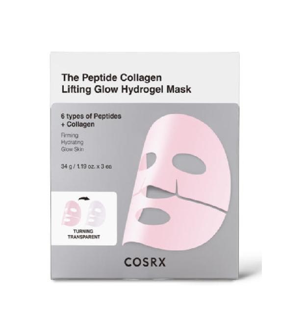 COSRX（コスアールエックス）ザ ペプチド コラーゲン リフティング グロウ ハイドロゲル マスク 3枚, 1個