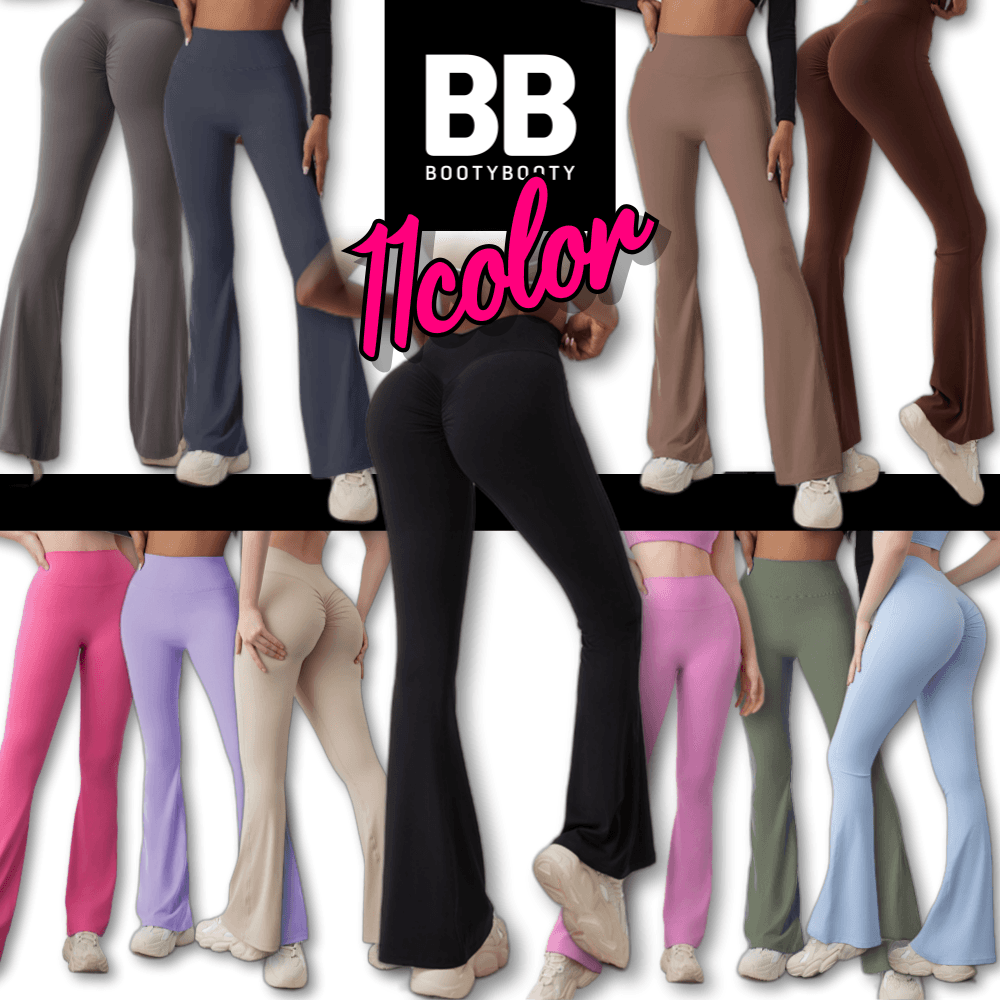 ブーツカット ヒップシャーリング レギンス ハイウエスト ボディライン補正 ヘルス ヨガ ピラティス 11カラー ブティブティジムウェア