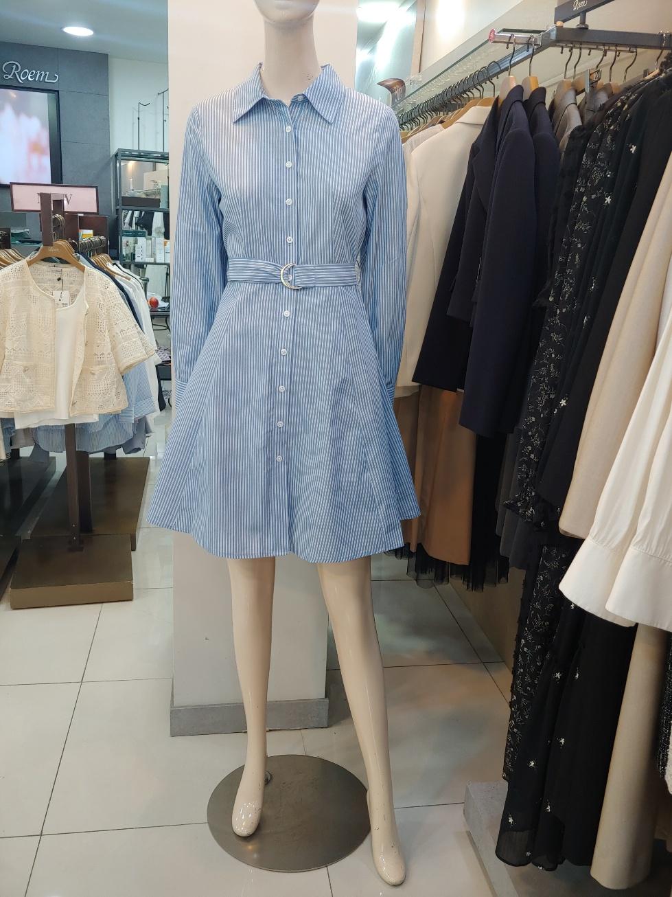 ROEM ストライプ シャツ ワンピース RMOWE49R31