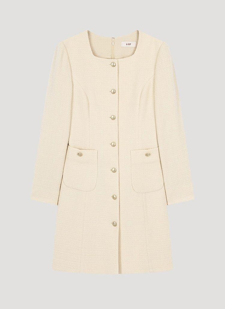 LISTES(リスト) ツイード スクエアネック ミニ ワンピース TWWOPO72010