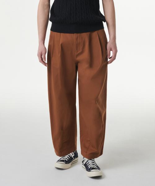 무신사스탠다드 코튼 와이드 벌룬 팬츠 브릭 오렌지