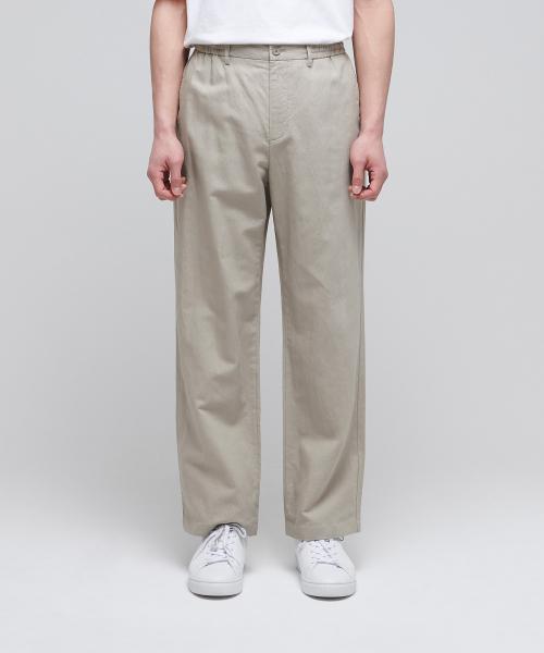 무신사스탠다드 코튼 린넨 와이드 이지 팬츠 베이지