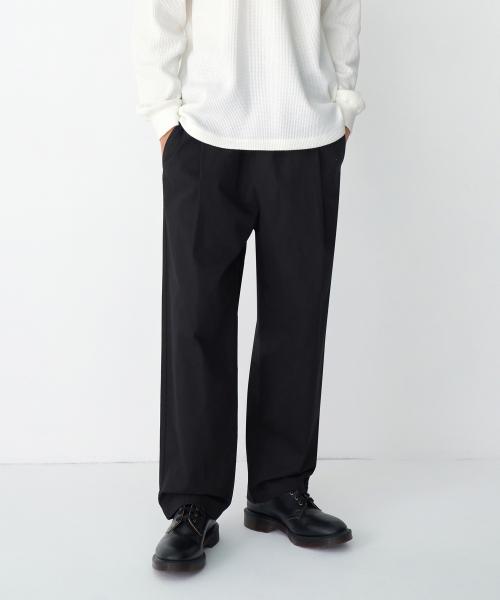 무신사스탠다드 コットン ルーズ テーパード バンディング パンツ ブラック