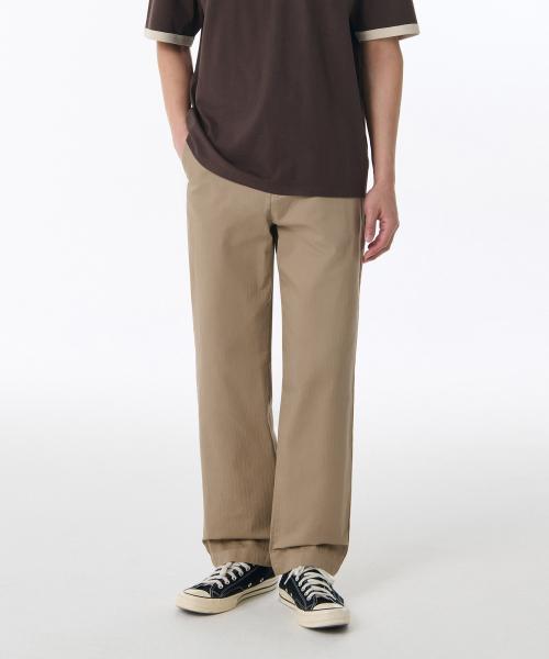 무신사스탠다드 コットン ヘリンボーン テーパード パンツ ベージュ