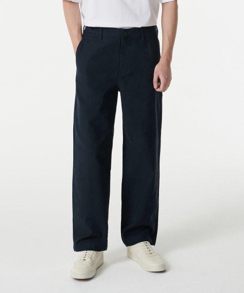 무신사스탠다드 (Musinsa Standard) バック サテン テーパード オフィサーパンツ ネイビー